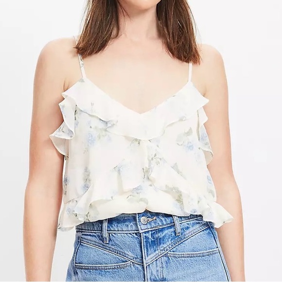 Loft Floral Ruffle Camisole Top NWT - Picture 1 of 4